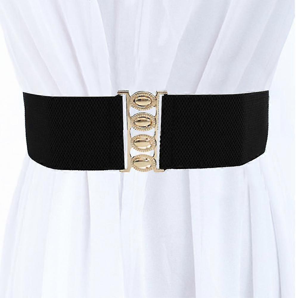 幅広伸縮性ウエストシンチストレッチウエストバンドレトロクラスプバックルベルト