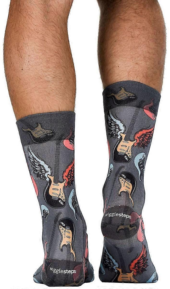 Wigglesteps Electro Guitar Socks - Grey/Red/Orange