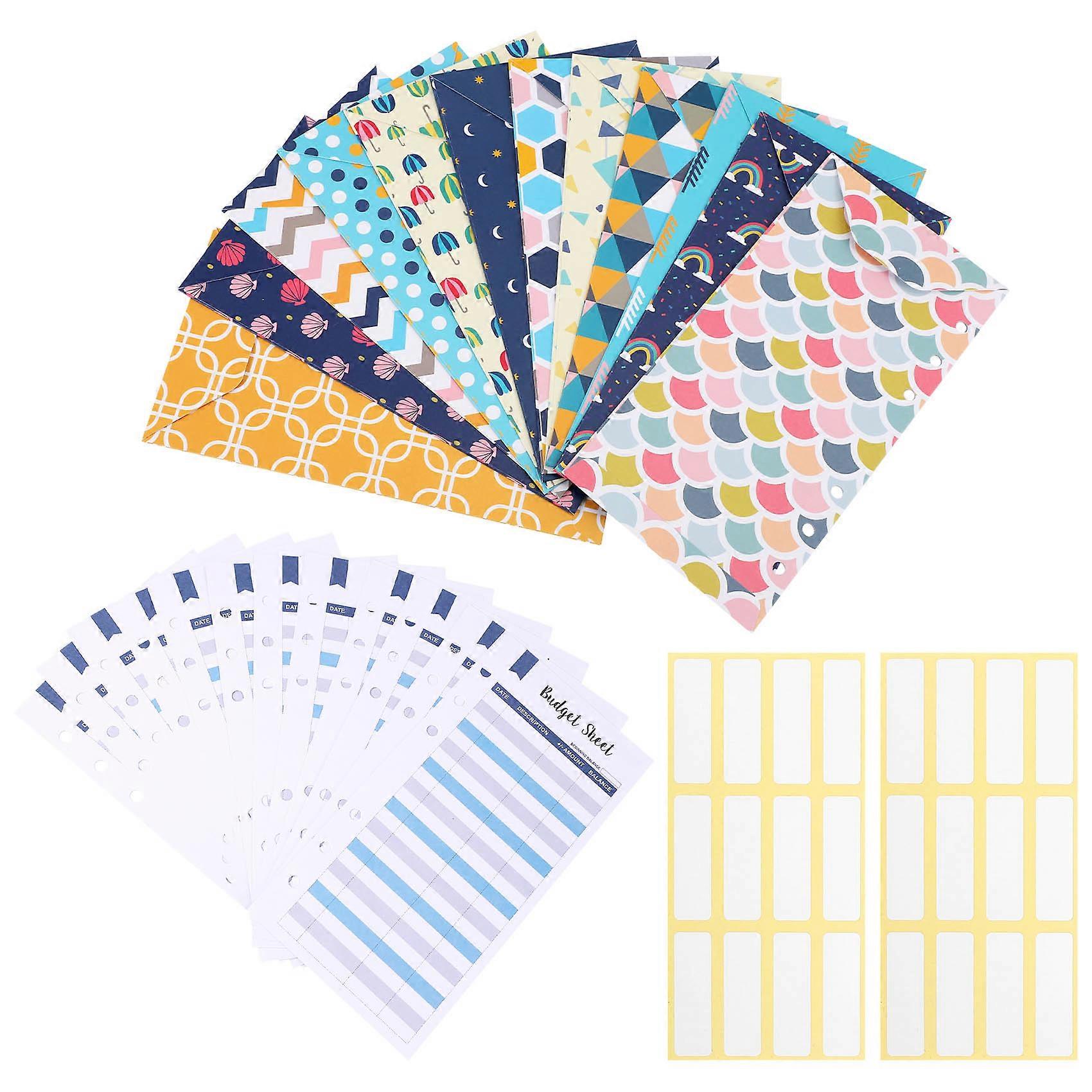 24 Pieces Budget Envelopes A6 Binder Pockets for Cash Envelope System