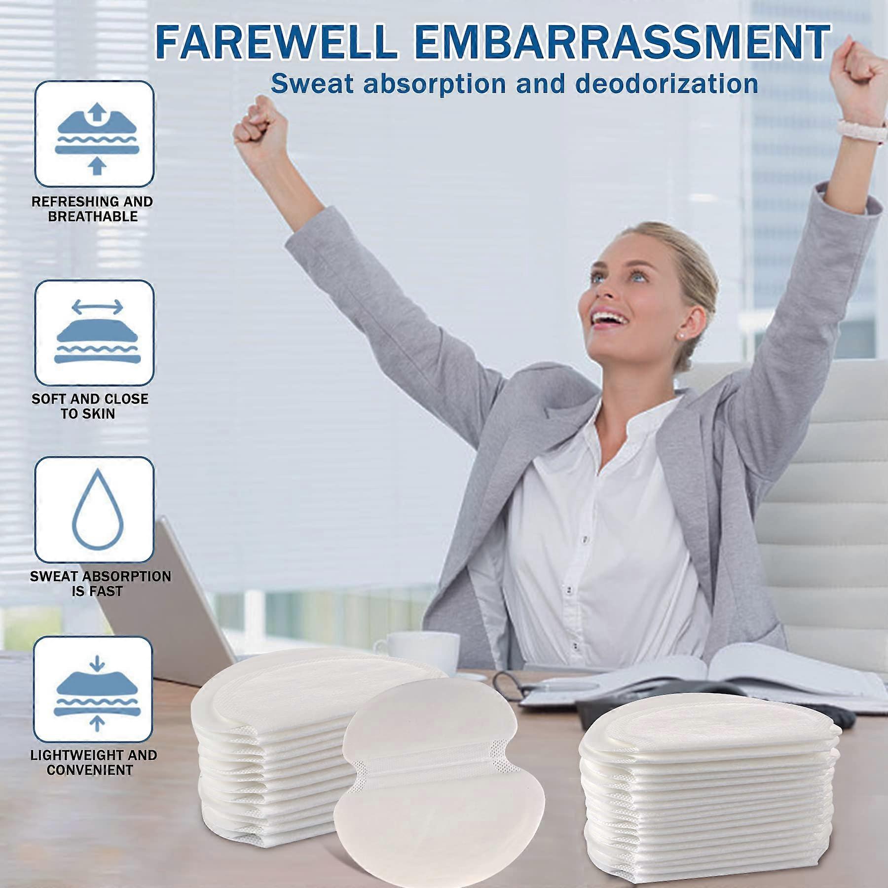 50 Pcs Armpit Sweat Pads Underarm Sweat Pads Pure Cotton Underarm Pads Sweat Absorption Comfortable Unflavored Non Visible
