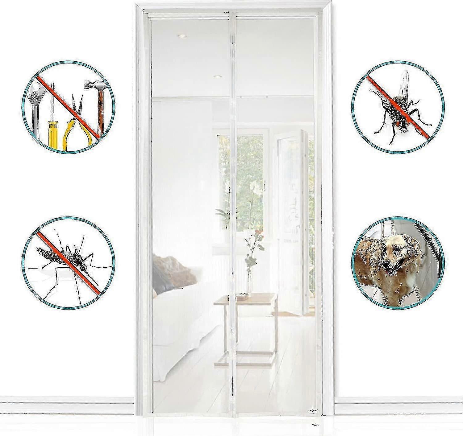 Magnetic Fly Screen Door 80*210 Cm, Magnetic Curtains Can Be Easily Attached And Assembled Without Drilling