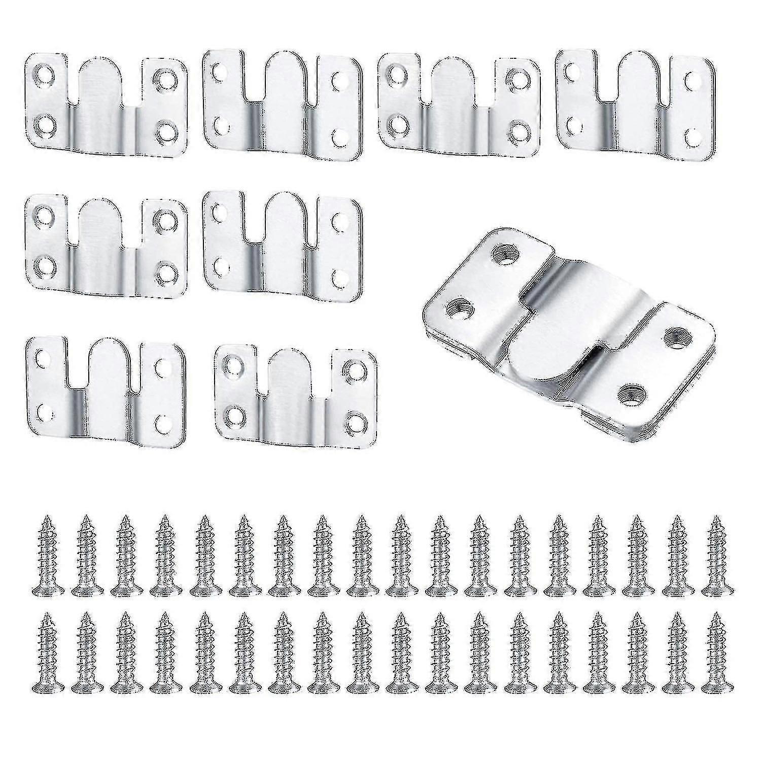 10 יחידות סוגריים להרכבה שטוחה לרהיטים מחברים מפלדת אל-חלד למסגרת קיר