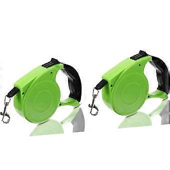 2 Pcs Pet Leash 13 Ft Heavy Duty Tow Strap Walking Leash Retractable Rope Pet Training Leash Dog Training Leash-Green
