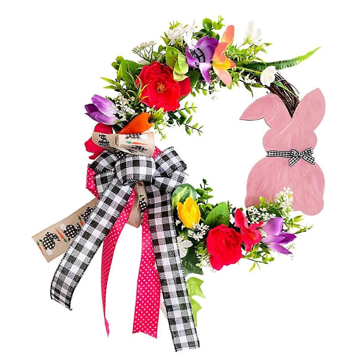 For Front Door Decoration Easter Egg Bunny Flower Garland