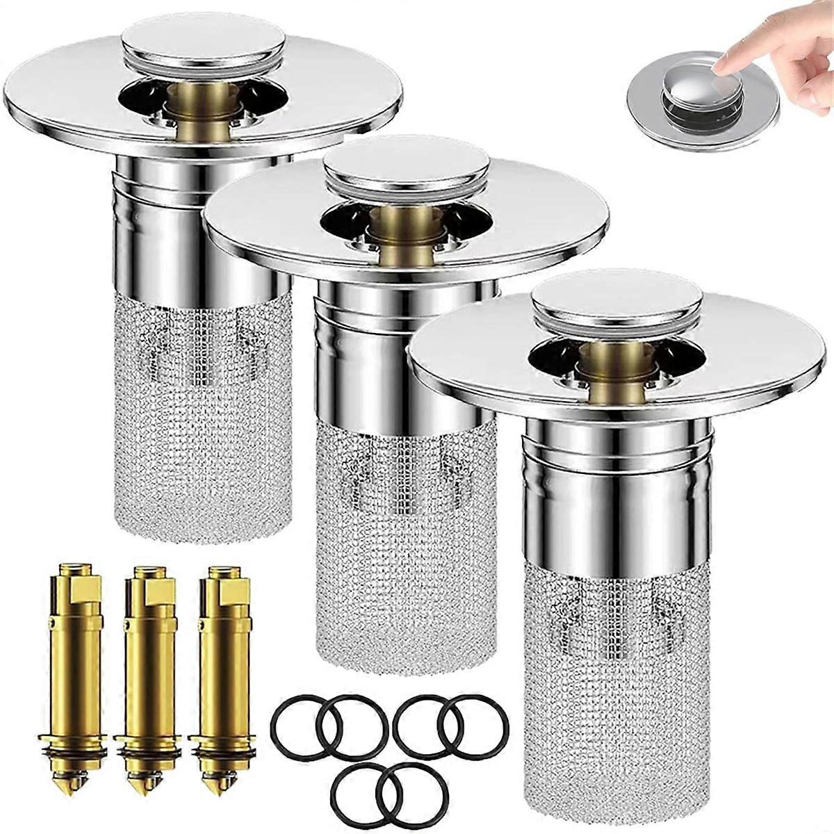 Drain, Stainless Steel -Up Drain Filter, with Removable Stainless Steel Strainer Basket Hair Catche