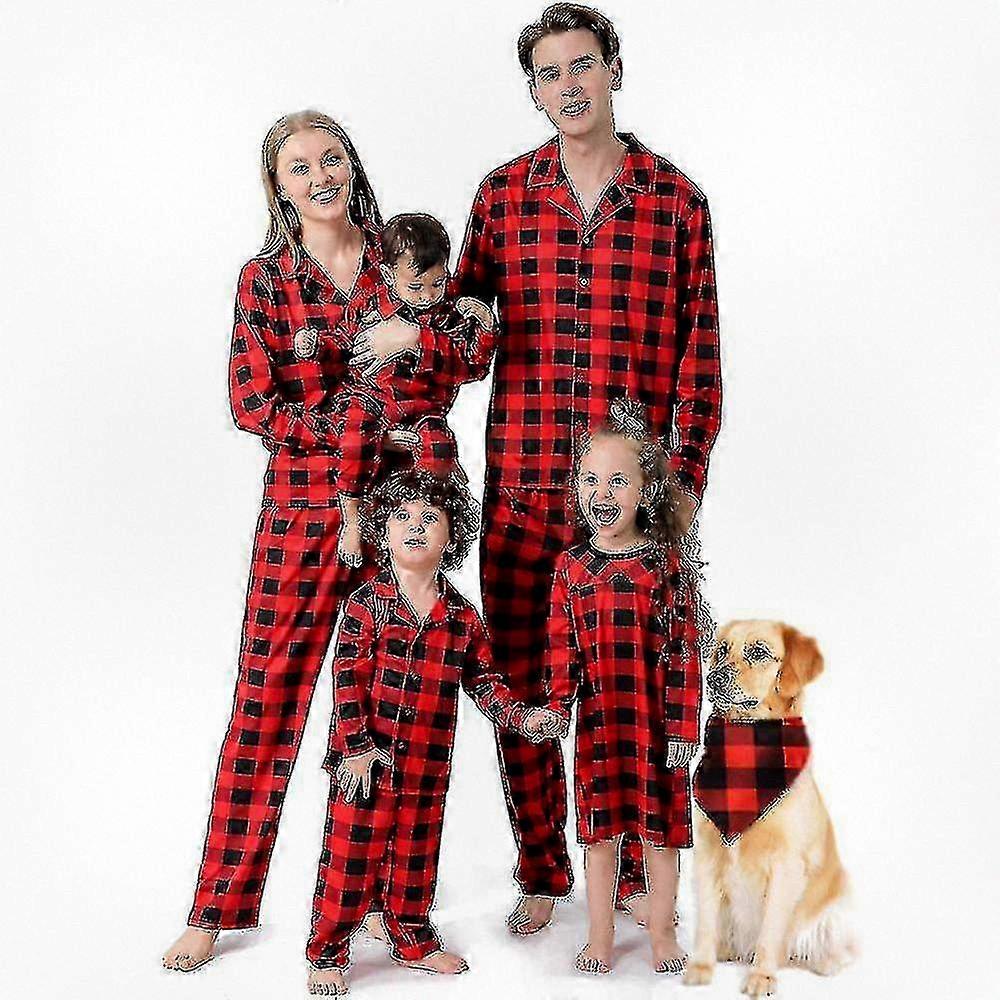 Matching Family Pajamas in Buffalo Plaid Design, Perfect for Family Gatherings and Cozy Nights Together