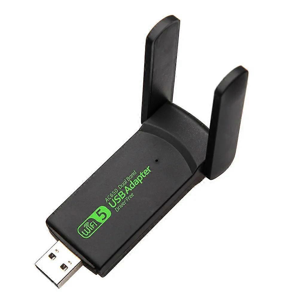 Dual Band USB wifi 650Mbps Adapter 2.4GHz 5GHz WiFi with 2 Antenna PC Mini Computer 600Mbps Network (Options 650M 2)