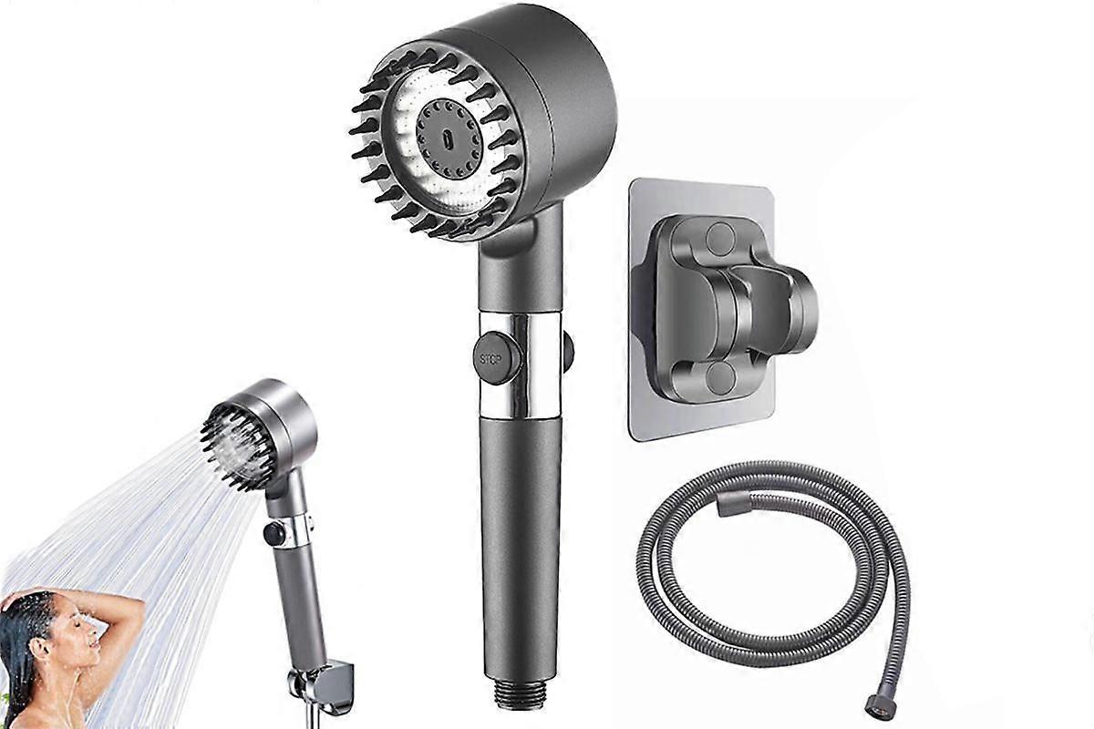 High Pressure Shower Head Booster Set With Adjustable Sprayer Holder And 3 Modes