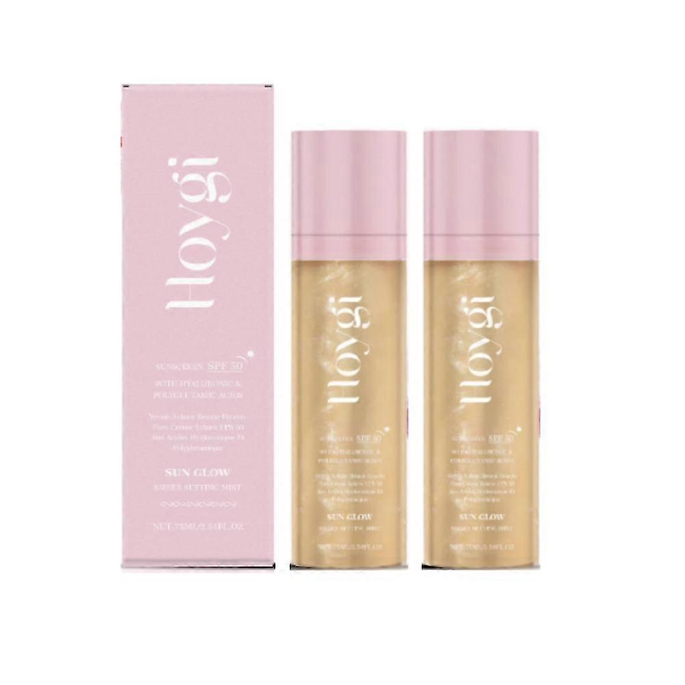 Shimmering Oil Mist 2pcs Sunglaze Sheer Setting Mist Sunscreen Spf 50