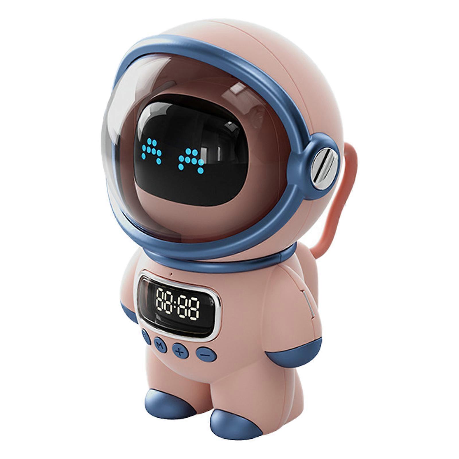 Wireless Speaker Desktop Clock Astronaut Decoration with Bluetooth-compatible Connection and Superior Sound Experience  pink1