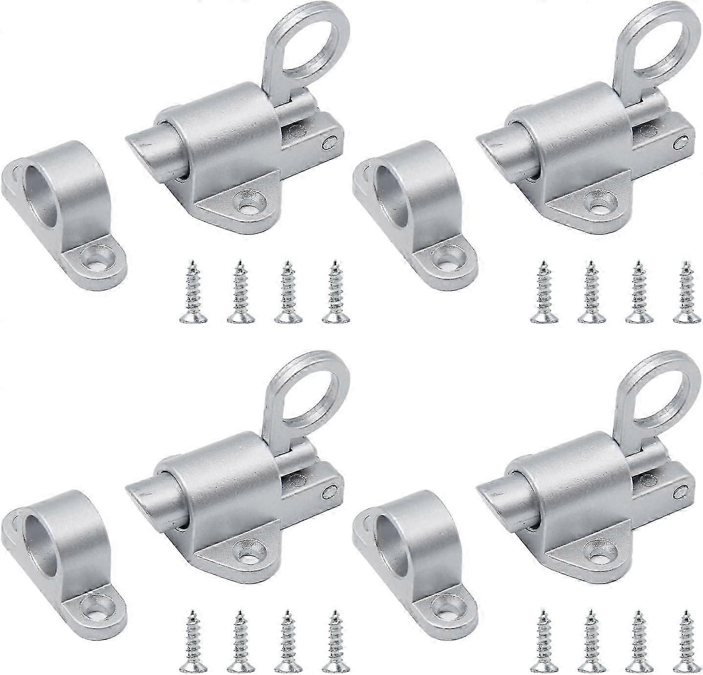 4Pcs Automatic Spring Door Latch Aluminum Door Lock with Screws Small Spring Latch