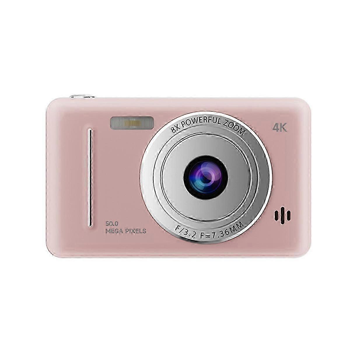 4K Digital Camera with Dual Flash 50MP Auto Focus for Beginners Portable Retro Style