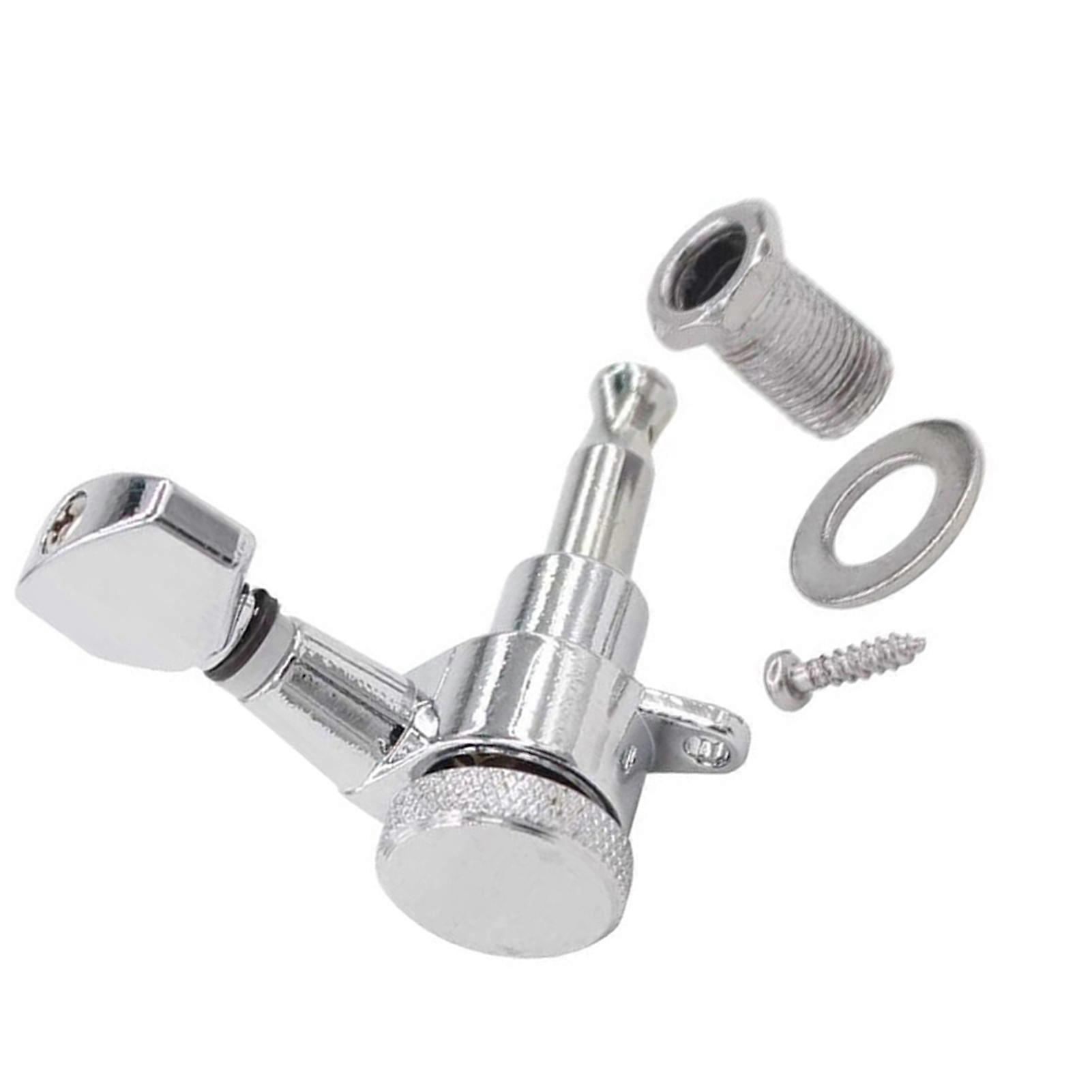 6 Right Inline Electric Guitar Tuning Peg Sealed Locking Tuners Chrome Plated Guitar Tuning Keys Machine Heads 1 : 18 Compatible with  Electric Guita