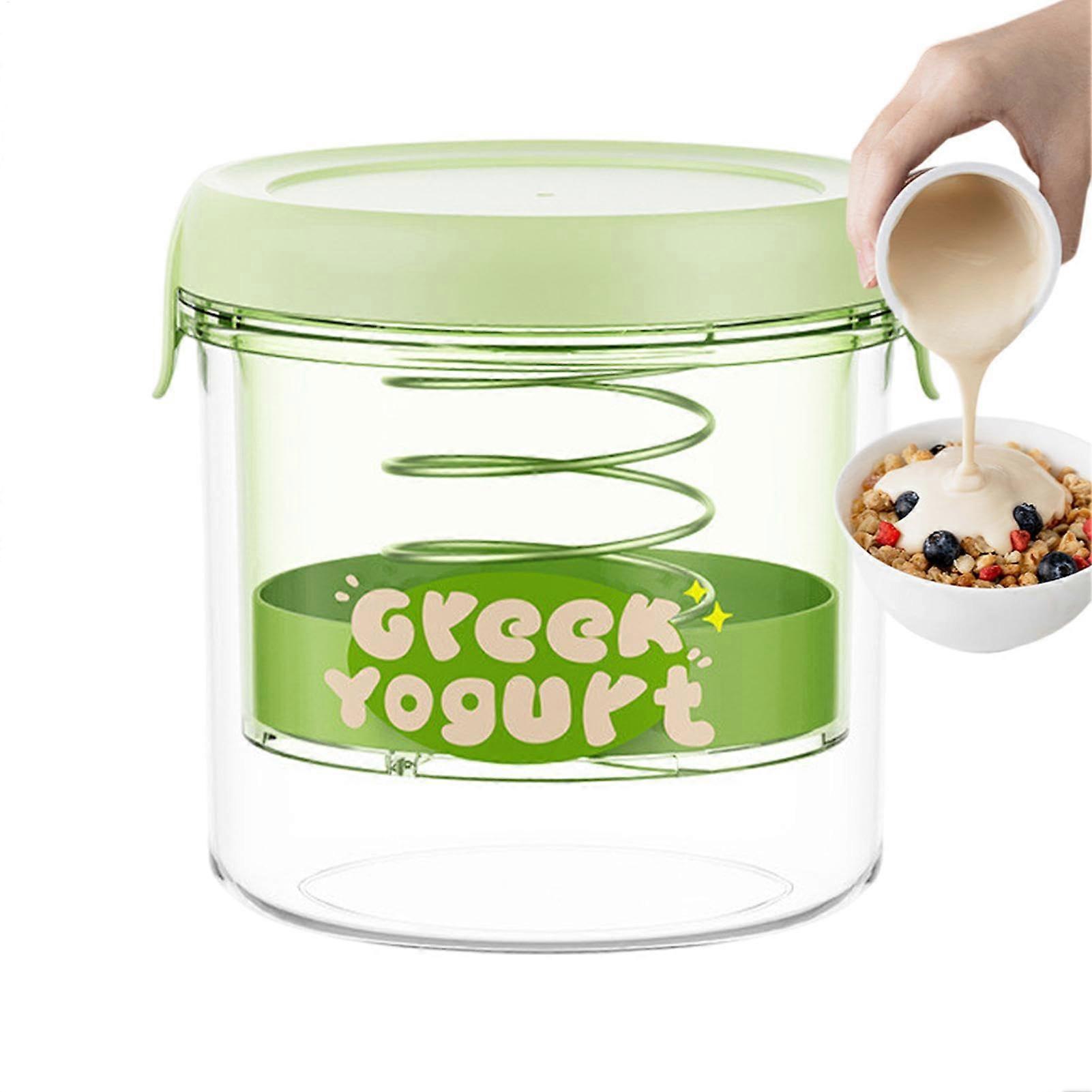 Yogurt Strainer with Lid – Ultra-Fine Stainless Steel Mesh for Whey Separation, Green Yogurt Filter Strainer with Stainless Steel Springs