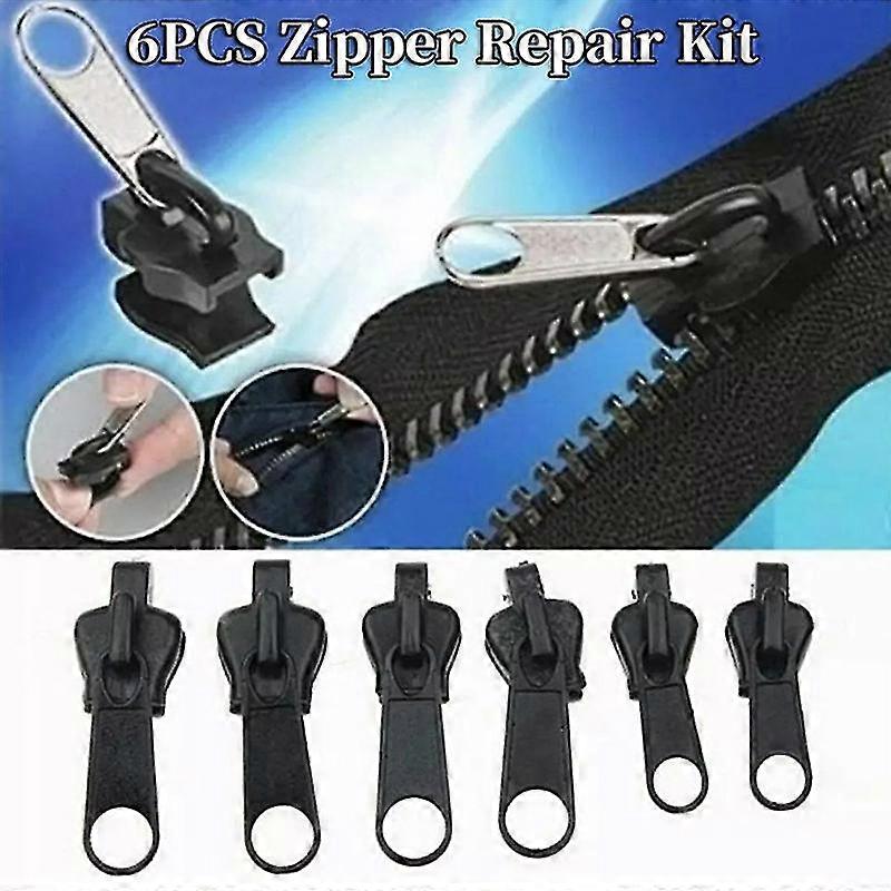 2025 6Pcs Instant Zipper Universal Instant Fix Zipper Repair Kit Replacement Zip