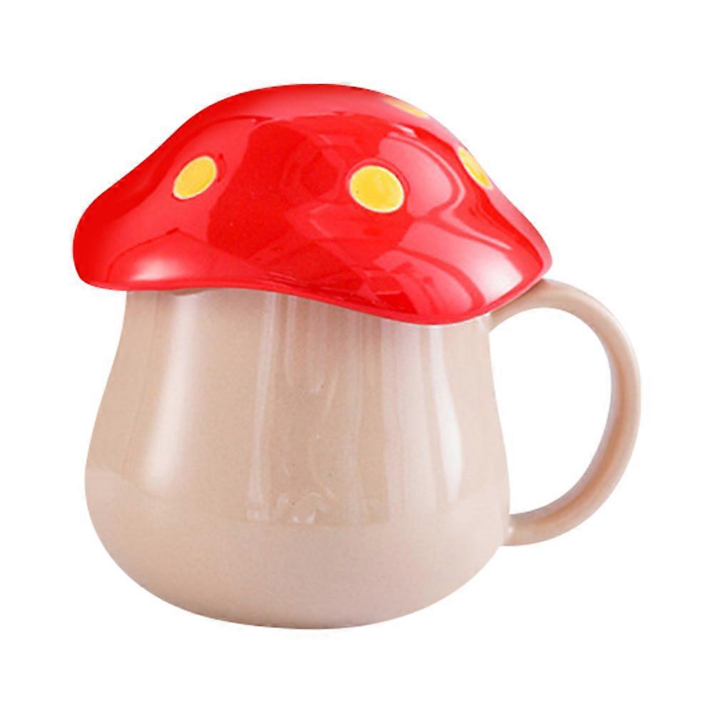 Cute Coffee Mugs Ceramic Tea Mug Storage Function Mushroom Shape 1Pcs