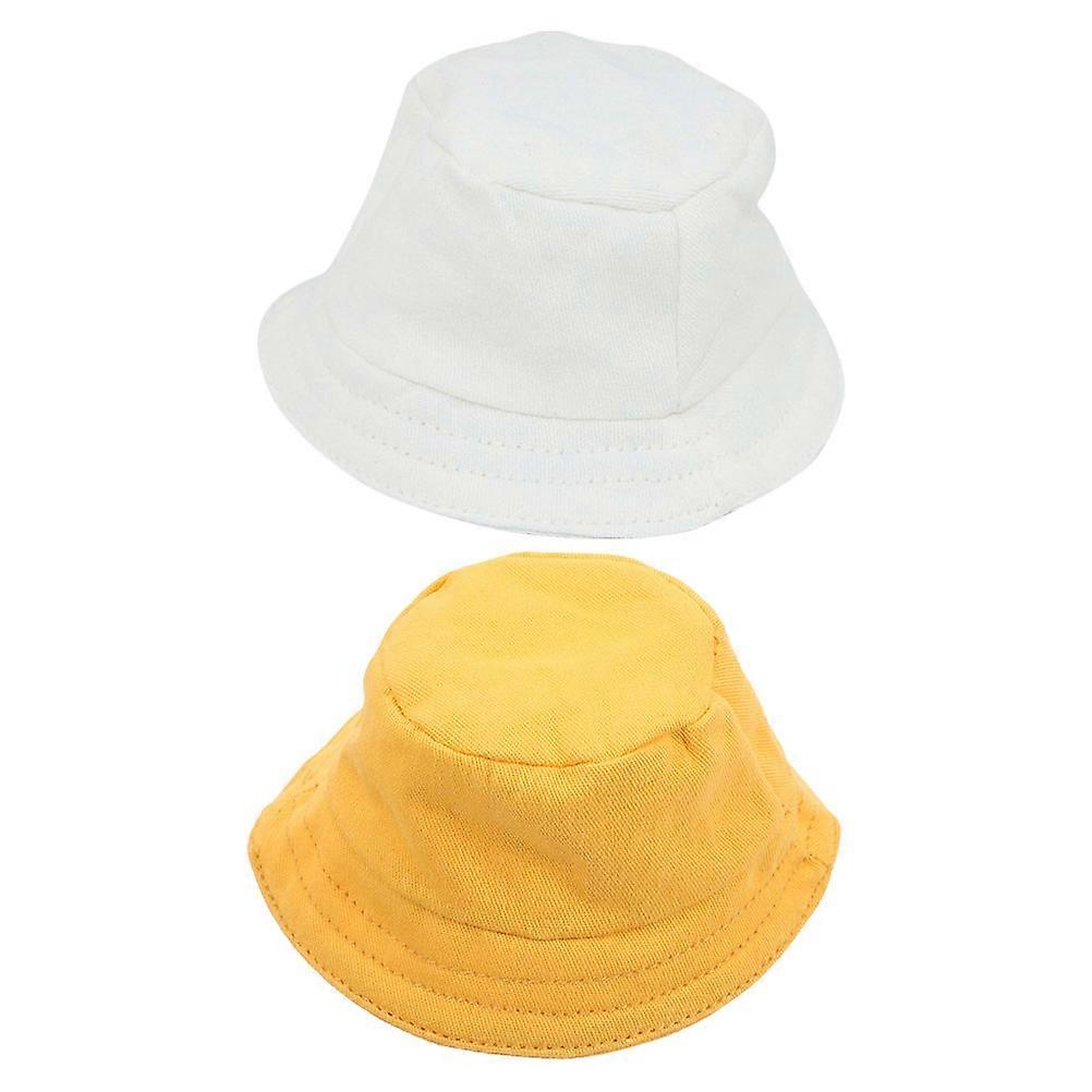 2pcs Mini Decorative Doll Hats, Tiny Replaceable Caps for Doll Dress Up, Soft Polyester Party Accessories for Sharing