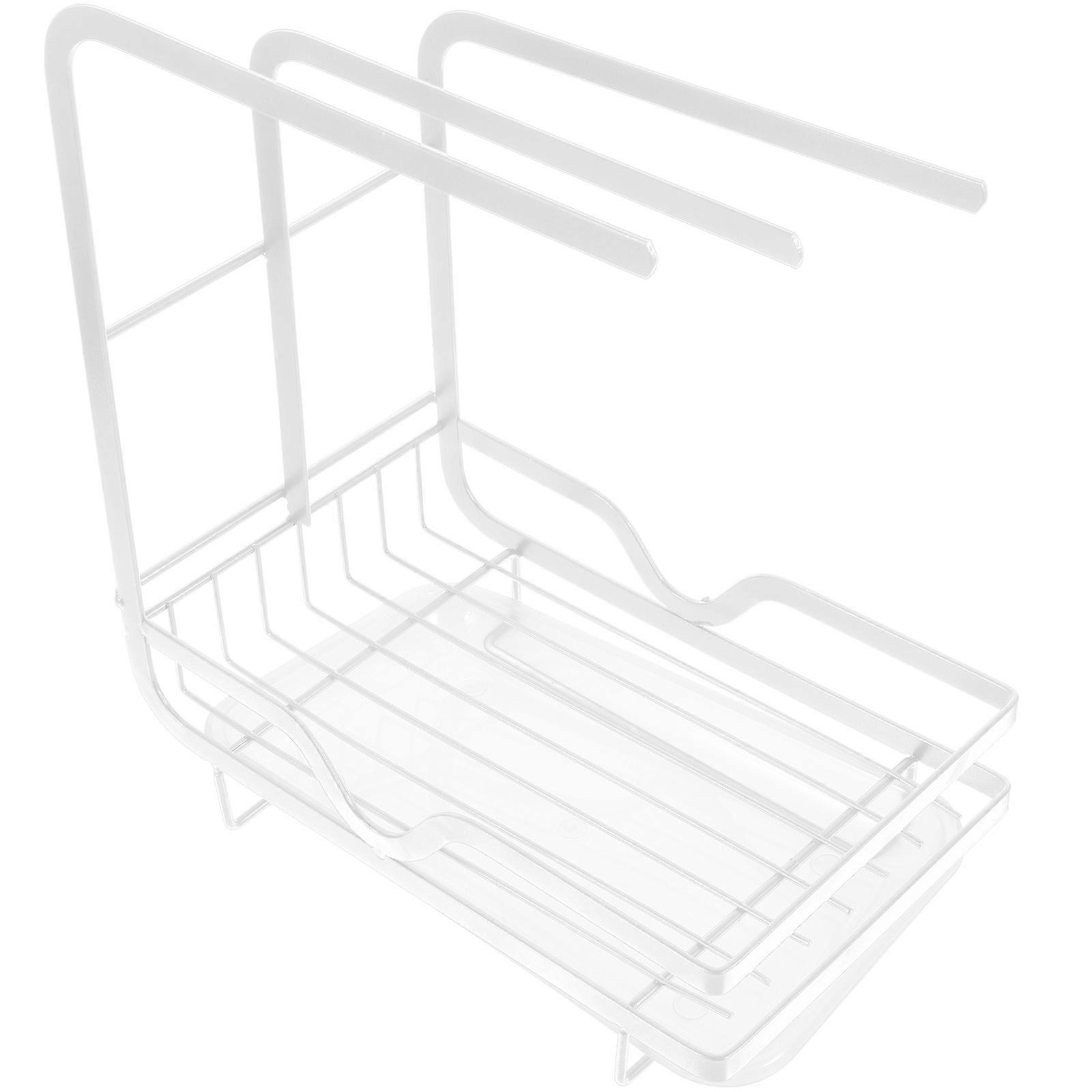 Drain Storage Rack Kitchen Sponge Draining Holder Daily Use Rectangular Metal 1Set