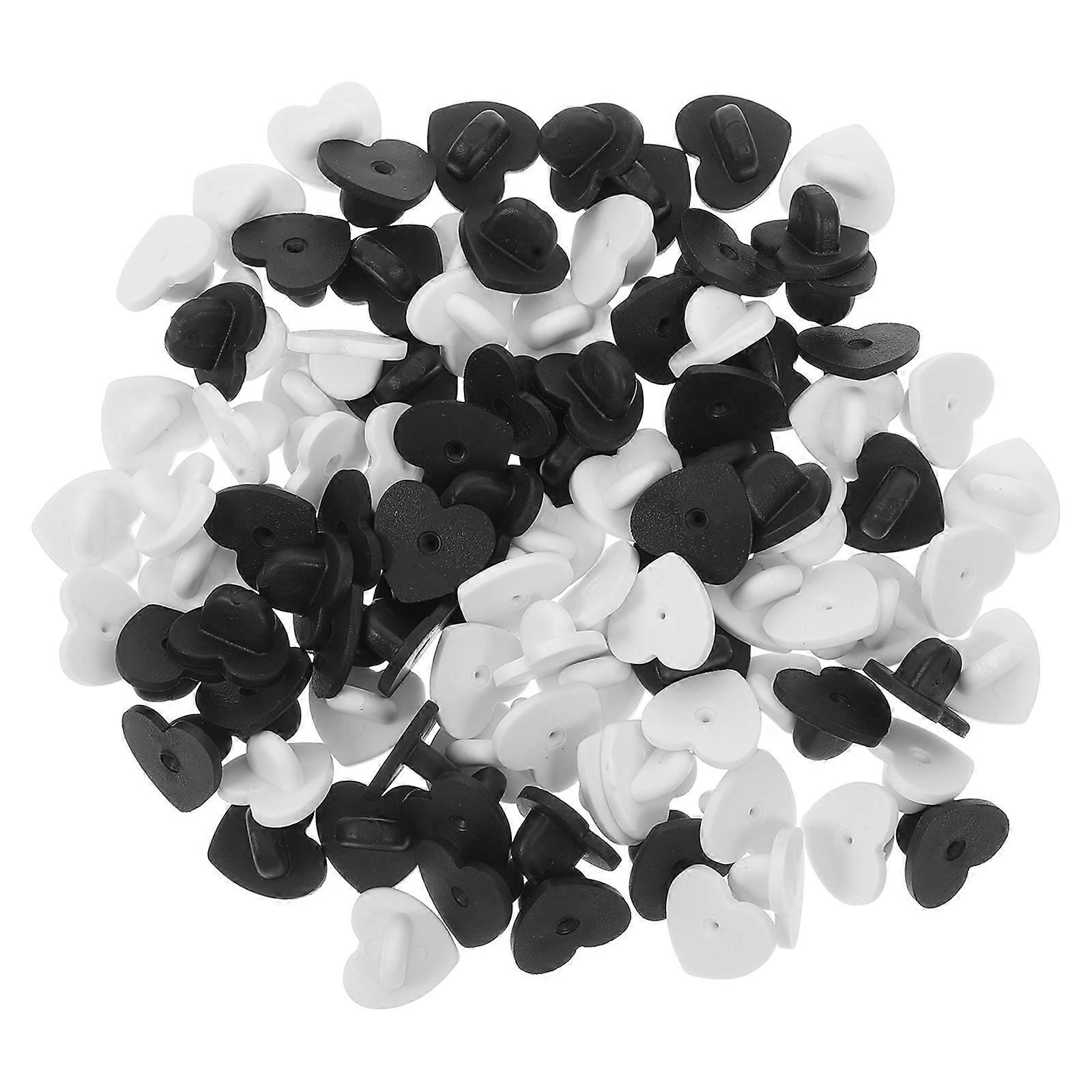 Pin Backs Heart Shaped Plastic For Craft Projects Securing Pins 100Pcs