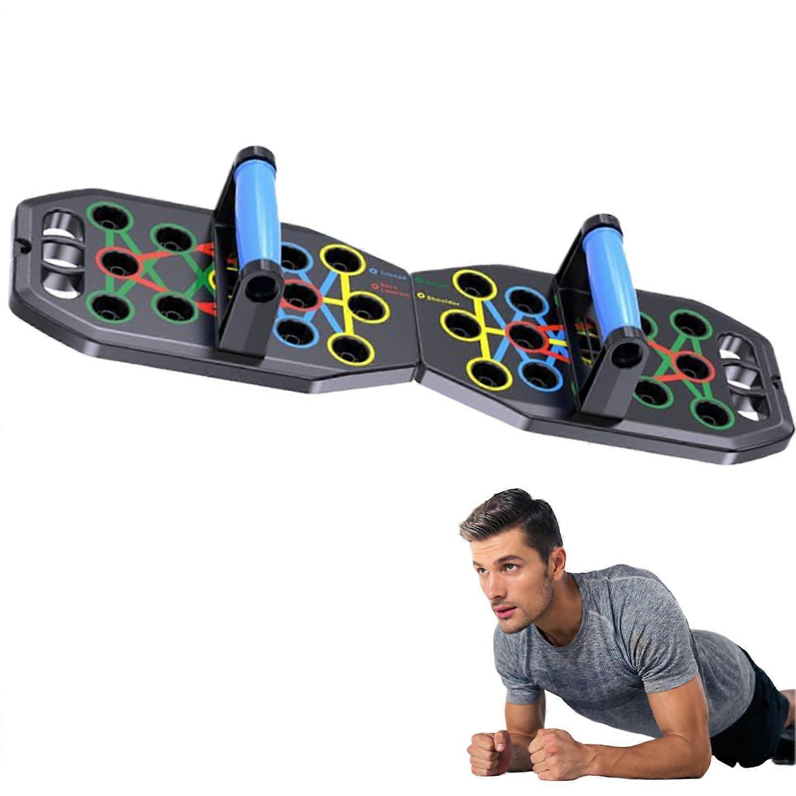 Pushup Board - Multifunctional Colour-Coded Strength Workout Equipment with Non-Slip Base for Home Gym Fitness Training
