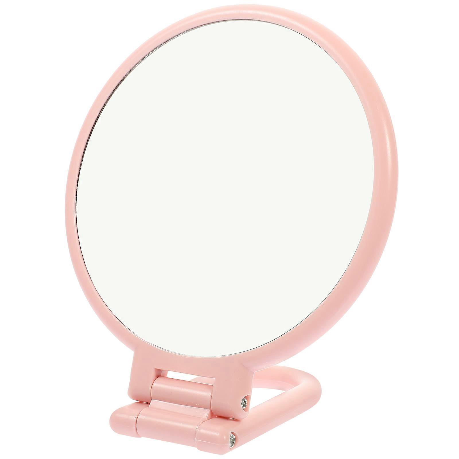 Double Sided Handheld Mirror Portable Folding Mirror Magnifying For Co-Workers Salon Hairdressing Pink 9.24X5.31X0.35in 1Pack