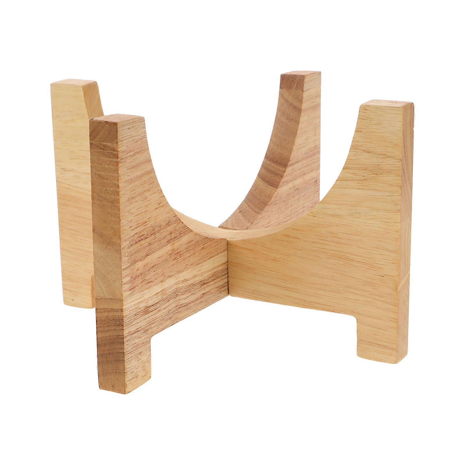 Tabletop Flower Pot Stand Wooden Plant Riser Balcony Decor Display Stand 15.00X15.00X12.00CM 1Pcs