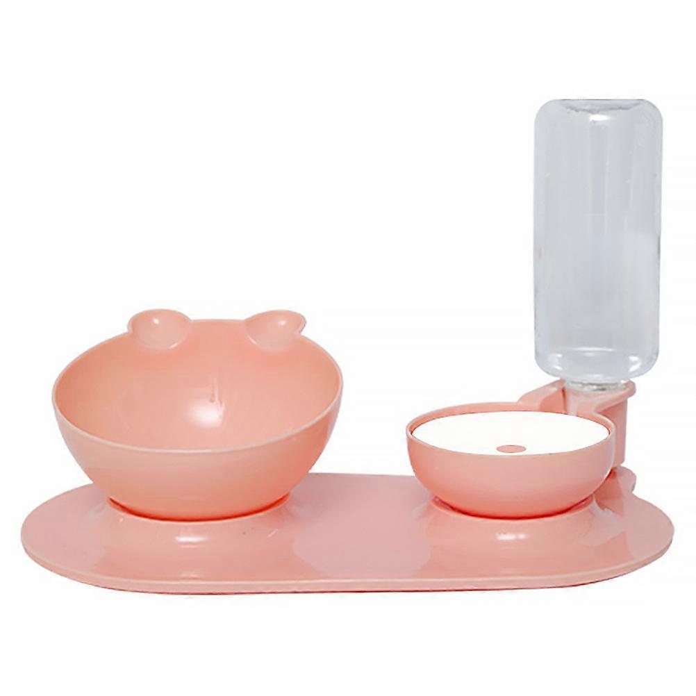 Pet Feeding Bowl Split Design Cat Automatic Water Dispenser Home Use 33X19X10CM Separate Dry Food and Snacks 1Pack