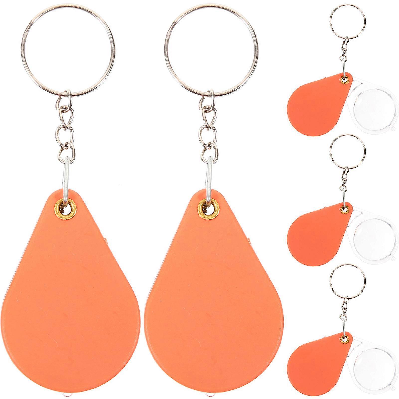 Magnification Glasses Folding Magnifying Glass Daily Use 5.00X4.00X0.80cm Orange 5Pack