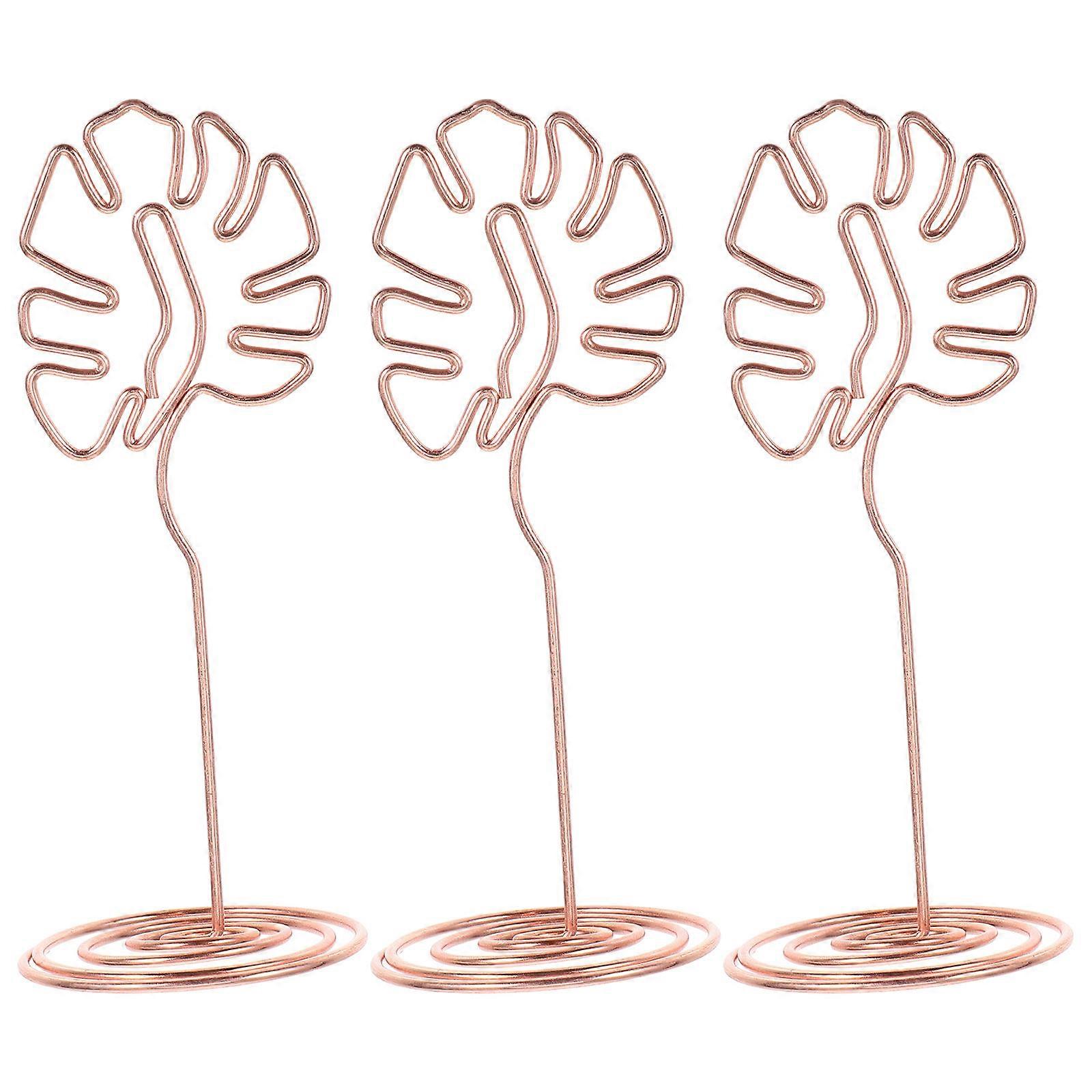 Tropical Elegance Metal Monstera Leaf Memo Photo Clip 3Pcs For Luau Party Table Decor