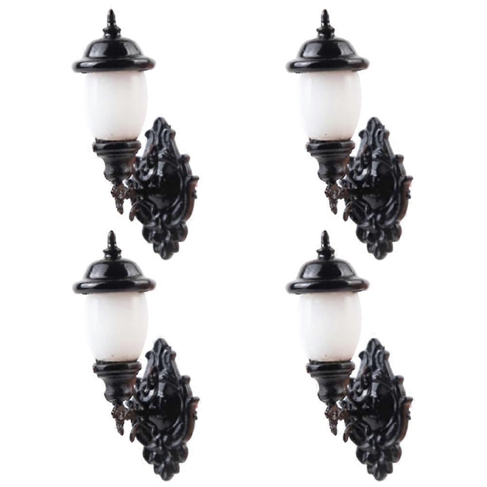 Miniature Scene Light Tiny Wall Lamp Model Dollhouse Enthusiasts 1.9X2.8CM 4Pcs