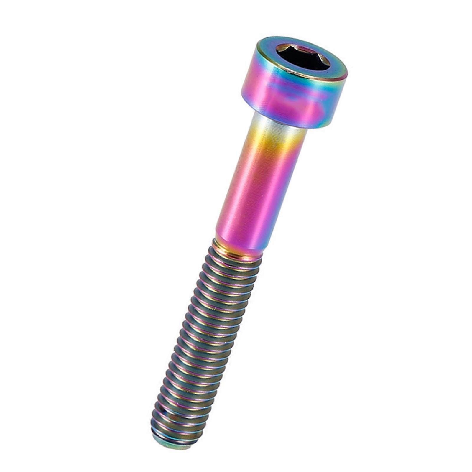 1pc Titanium Bicycle Headset Stem M6 Threaded Bolt Cycling Accessory (Colorful M6-40)