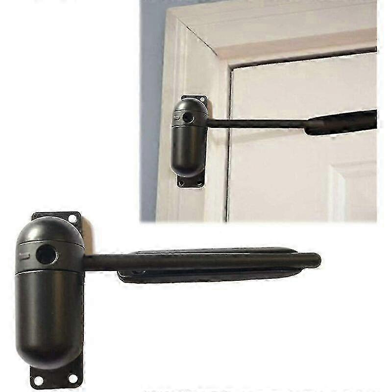 Mini Gate and Screen Door Closer, Surface Mounted Automatic Adjustable Spring-Loaded Door Closer (black)