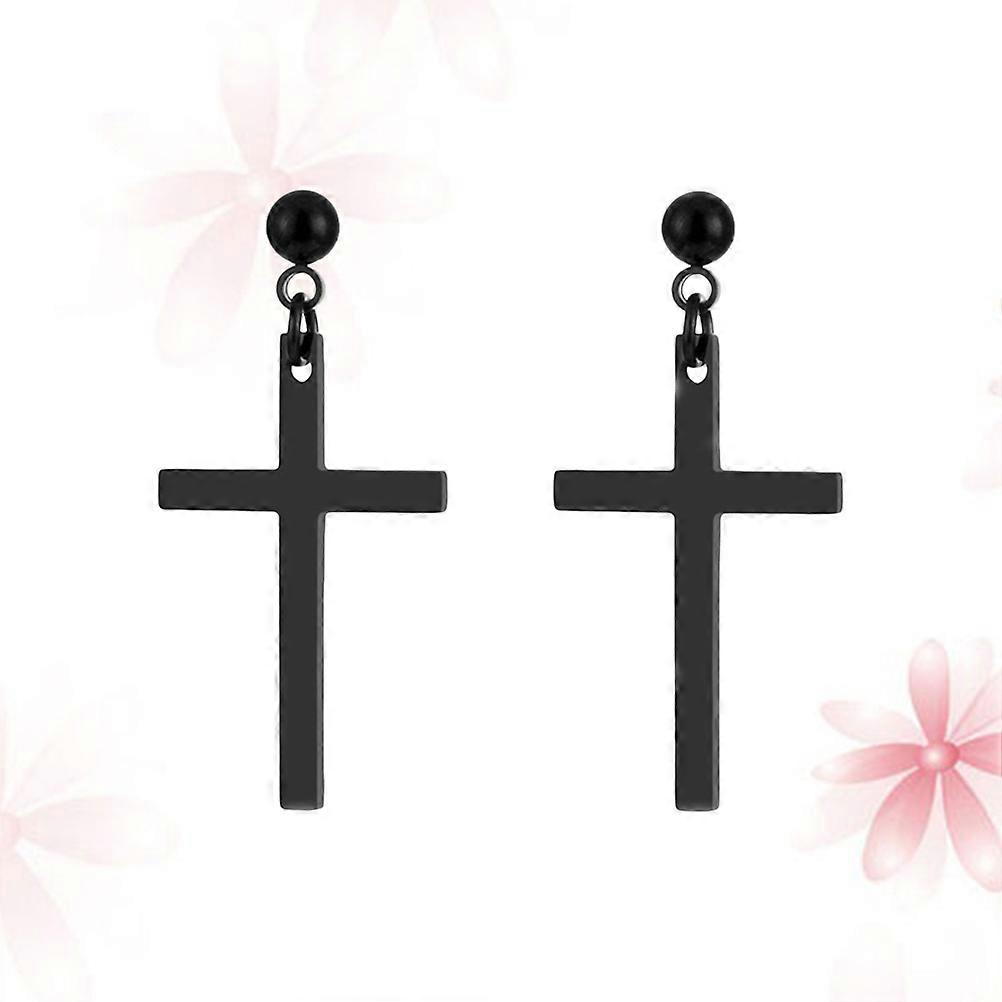 Unisex Earrings Cross Dangle Studs for Men and Women Work 1Pair