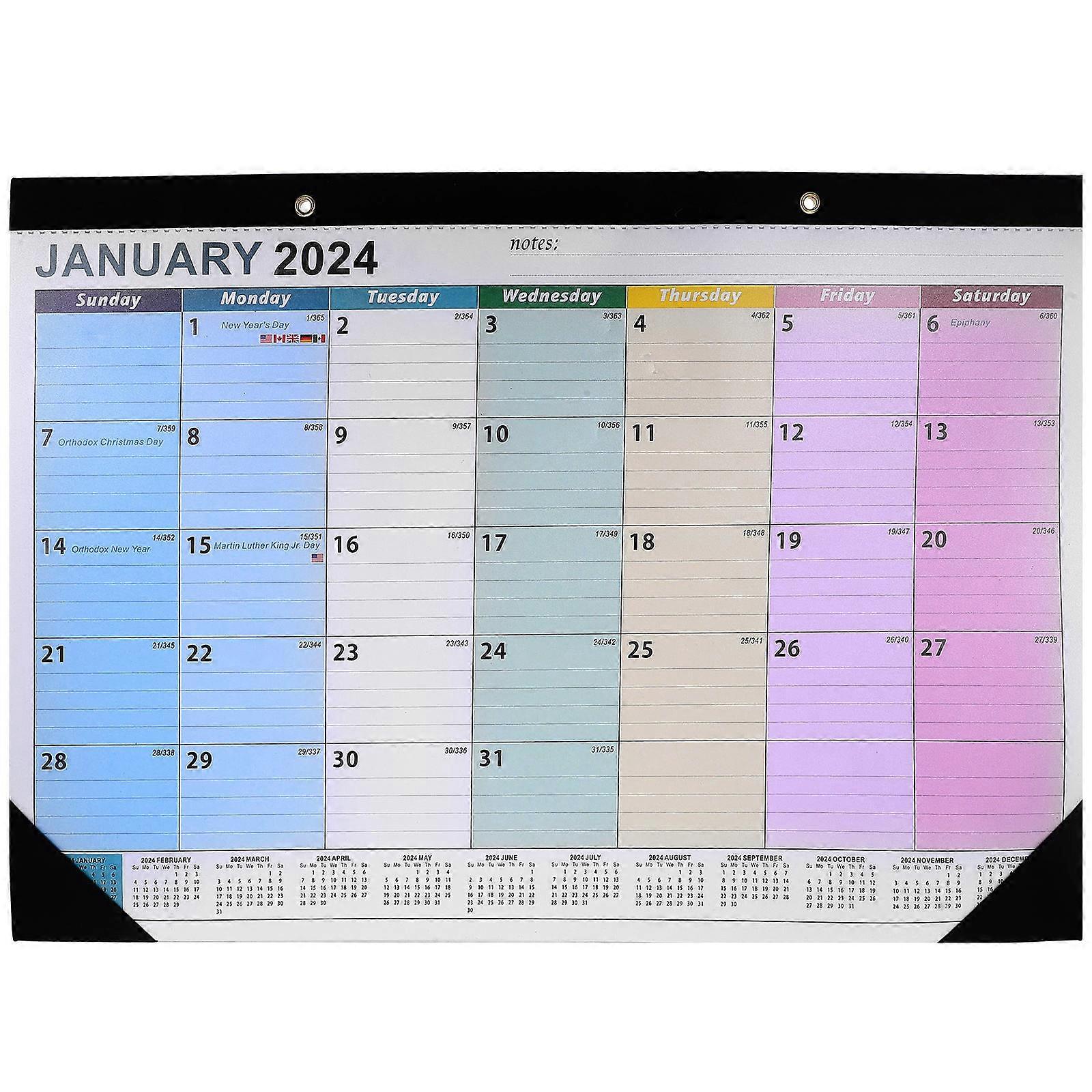 Desk Planner Paper Calendar Home Wall Calendar Assorted Color 43.00X30.50X0.50CM Date Marking 1Pcs
