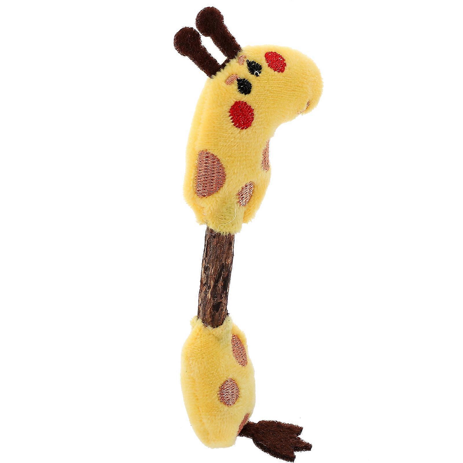 Cute Cat Teaser Toy Cartoon Plush Animal Shape Kitten Actinidia Polygama 1Set