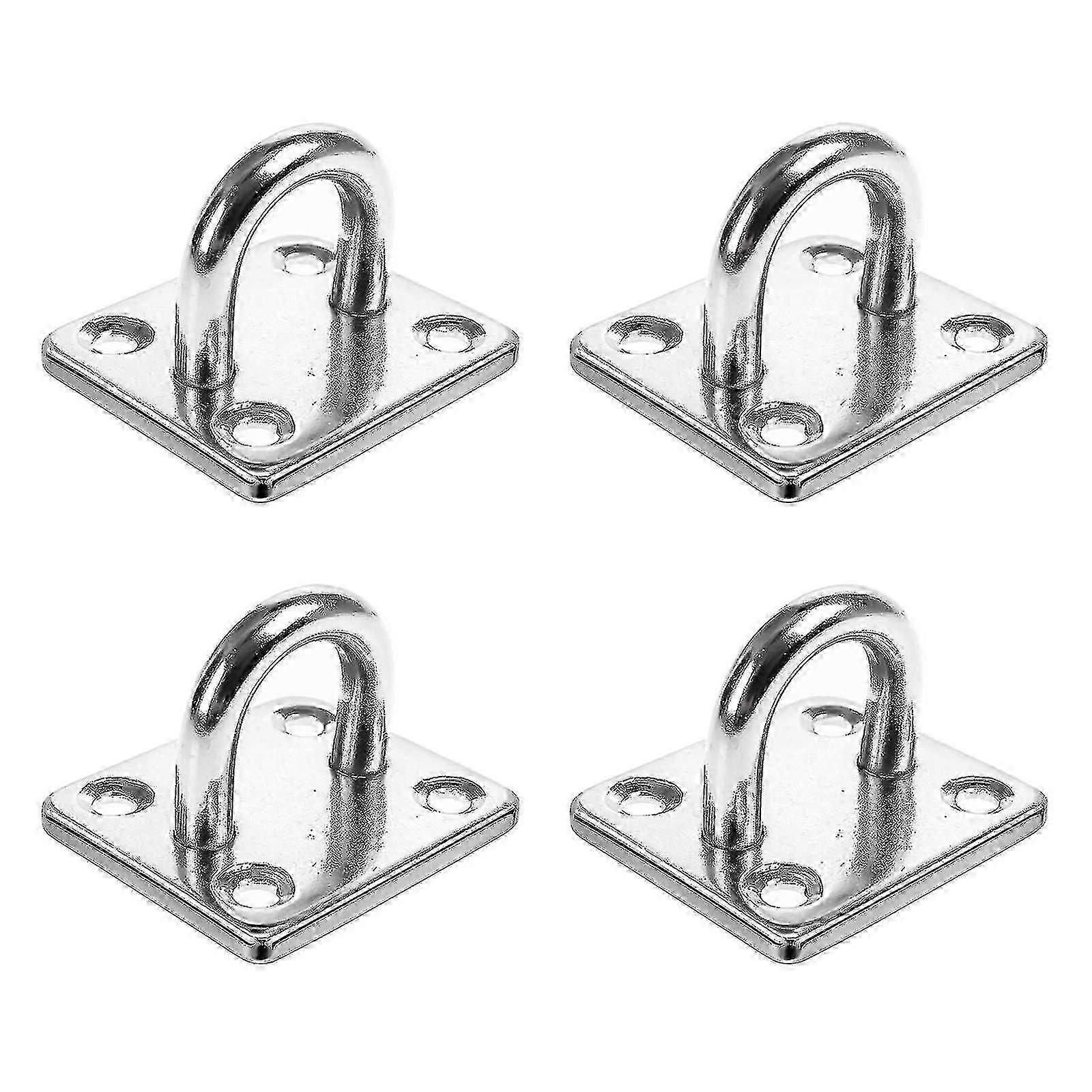 4pcs M6 304ステンレス鋼長方形パッドアイプレート、マリンハードウェアステープルフックループ-YGWL
