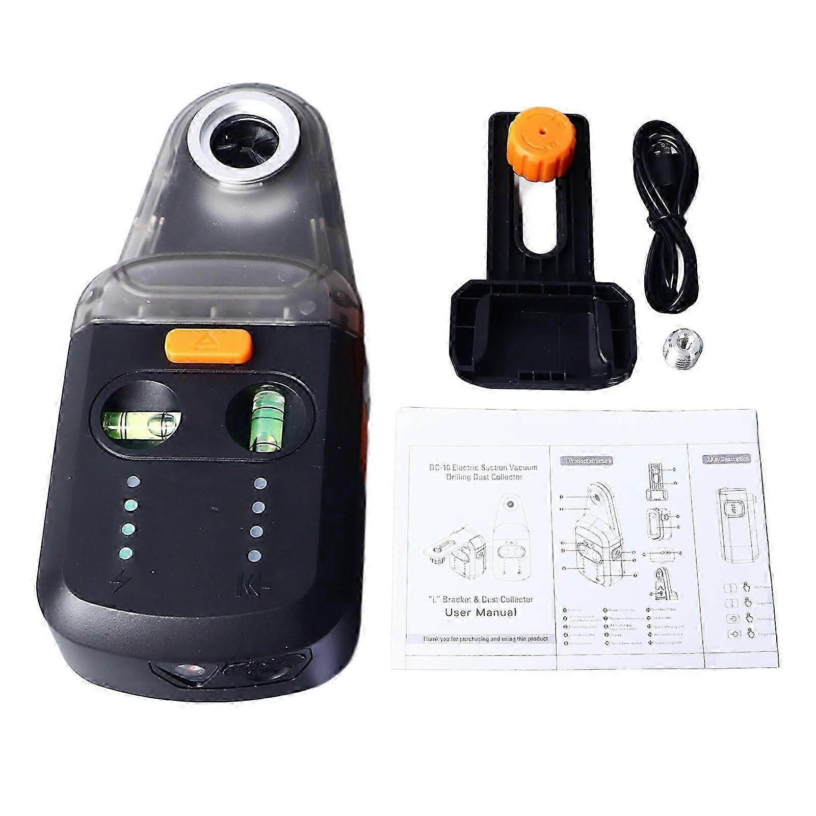 Electric Drill Dust Collector 2 in 1 Laser Line Level Wall Bracket Bubble Level for Working
