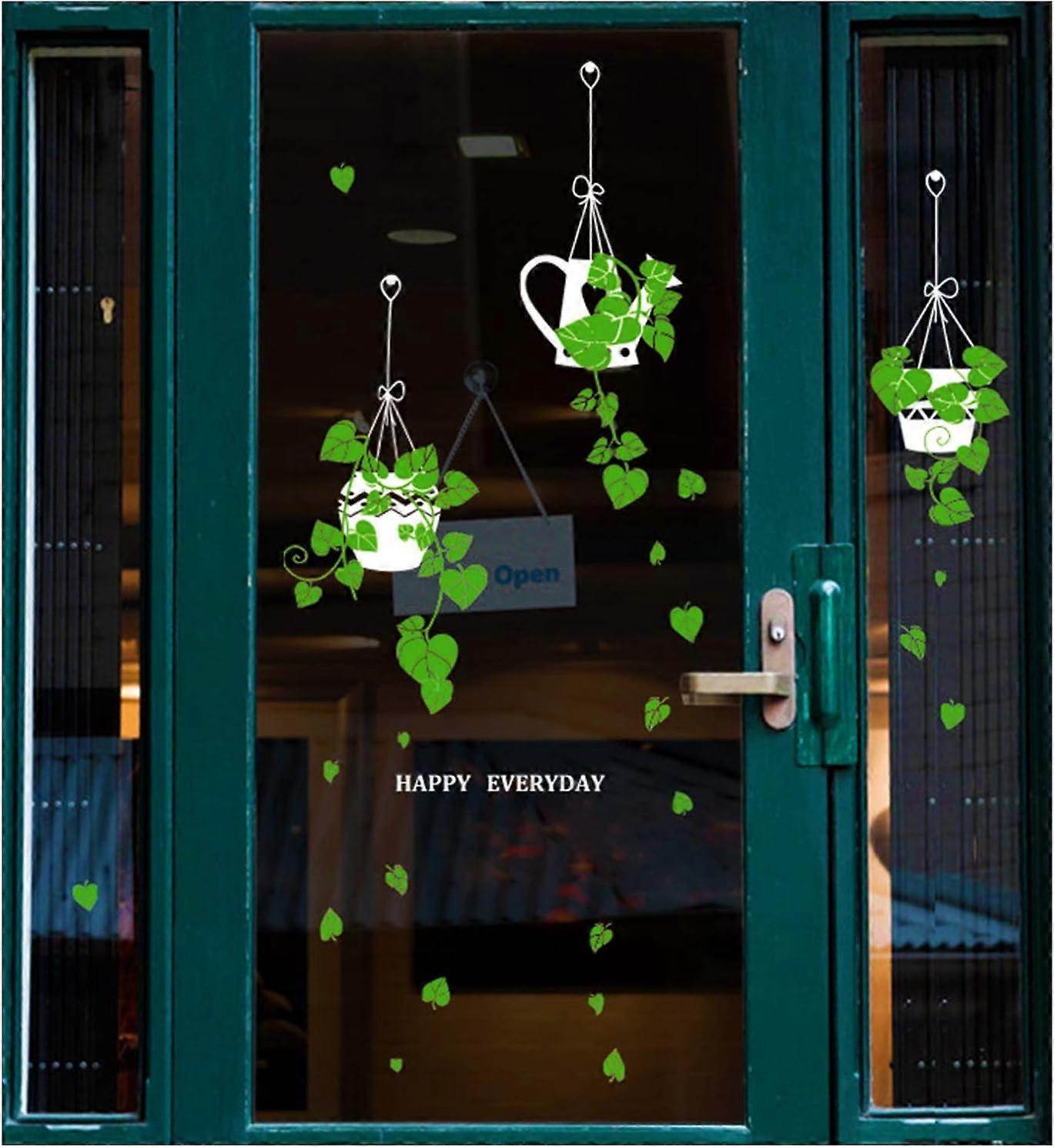 1 piece double-sided window wall plant sticker