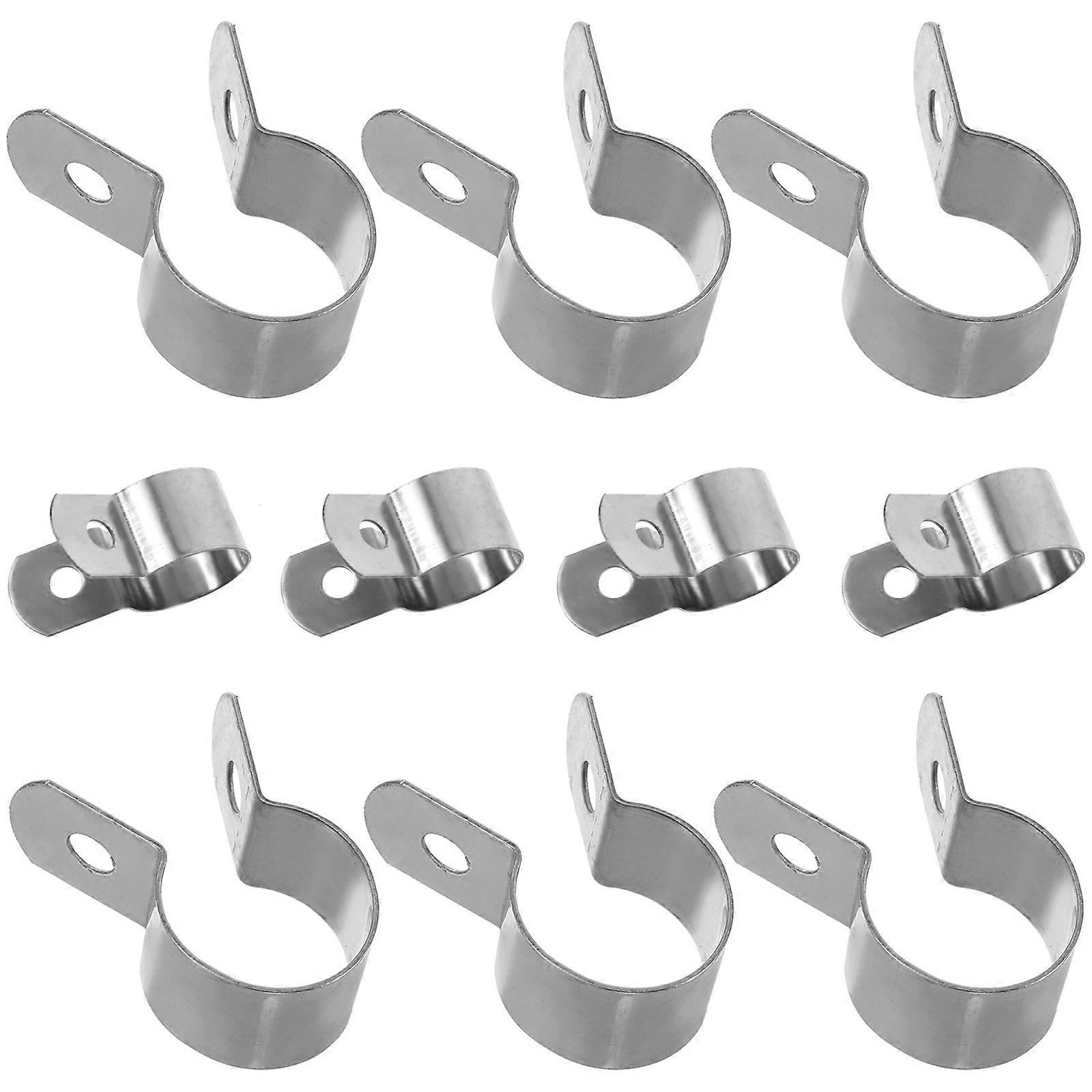 Pipe Sliding Clamp U Bracket For Outdoor Use Silver 10Pcs