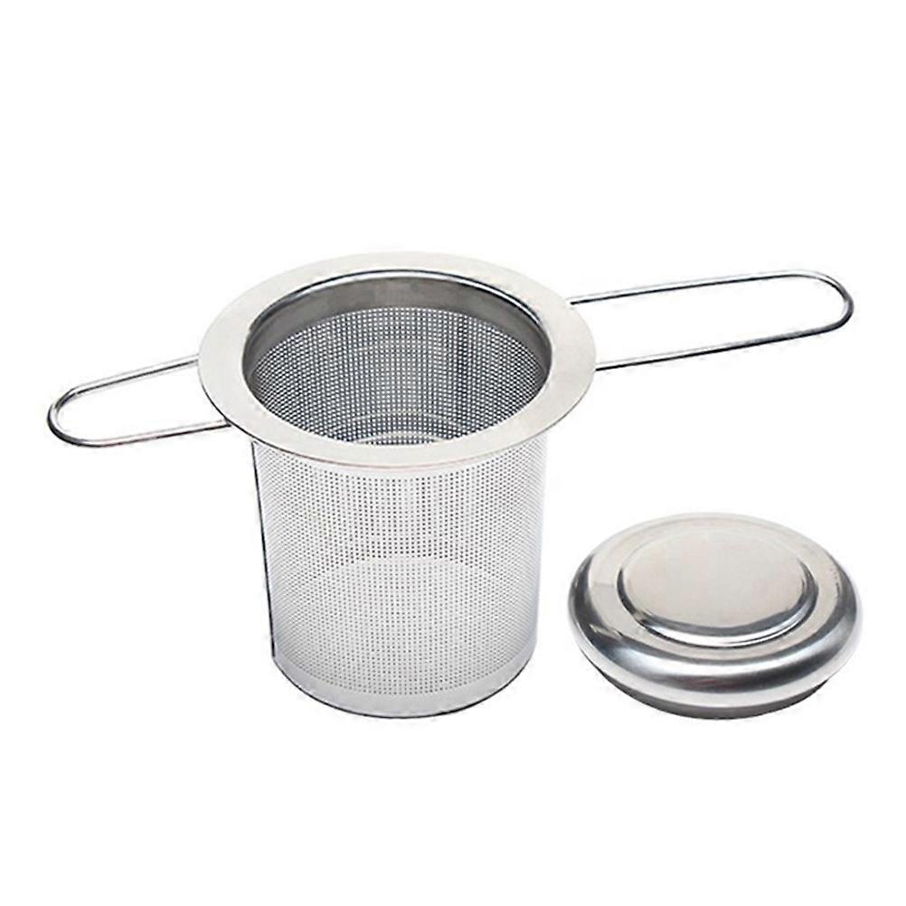 Tea Infuser Strainer Stainless Steel Two Handle Design for Home Use Silver 1Set