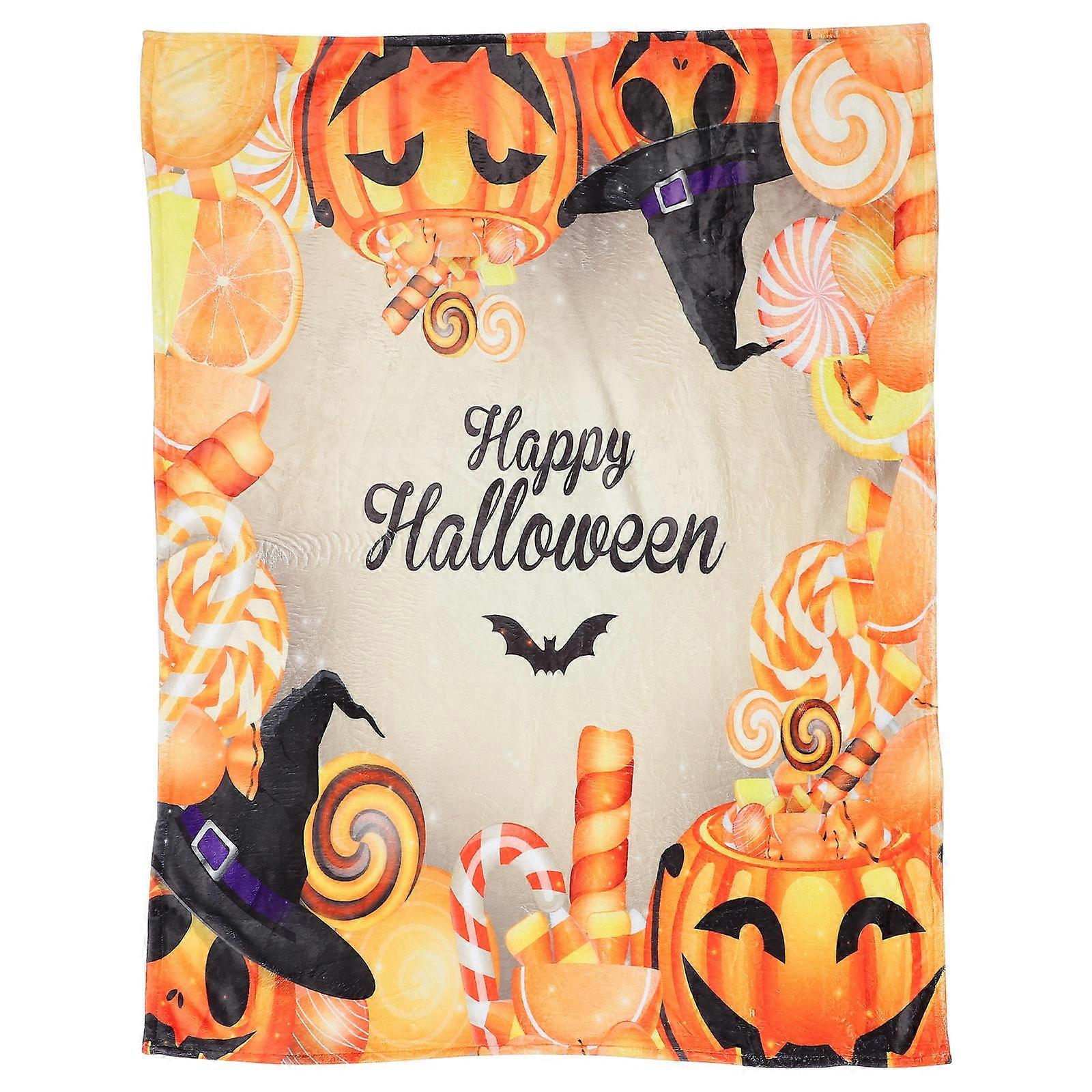 Halloween Blanket Decoration for Couch Bed Sofa Pumpkin Throw Blanket Flannel 150x100cm 1Pack