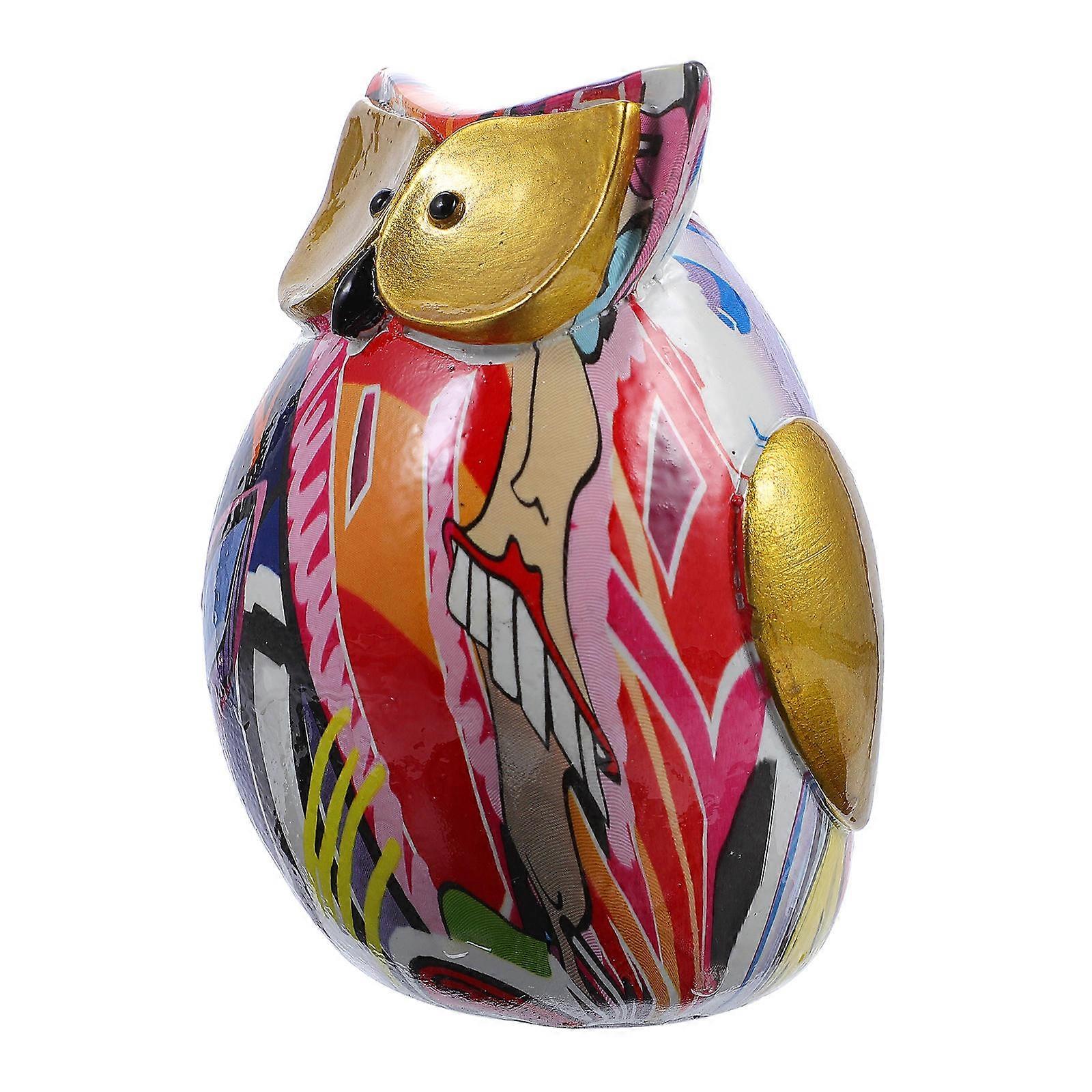 Owl Sculpture Resin Crafts Owl Shape Realistic Style Living Room Decoration Large 1Pcs