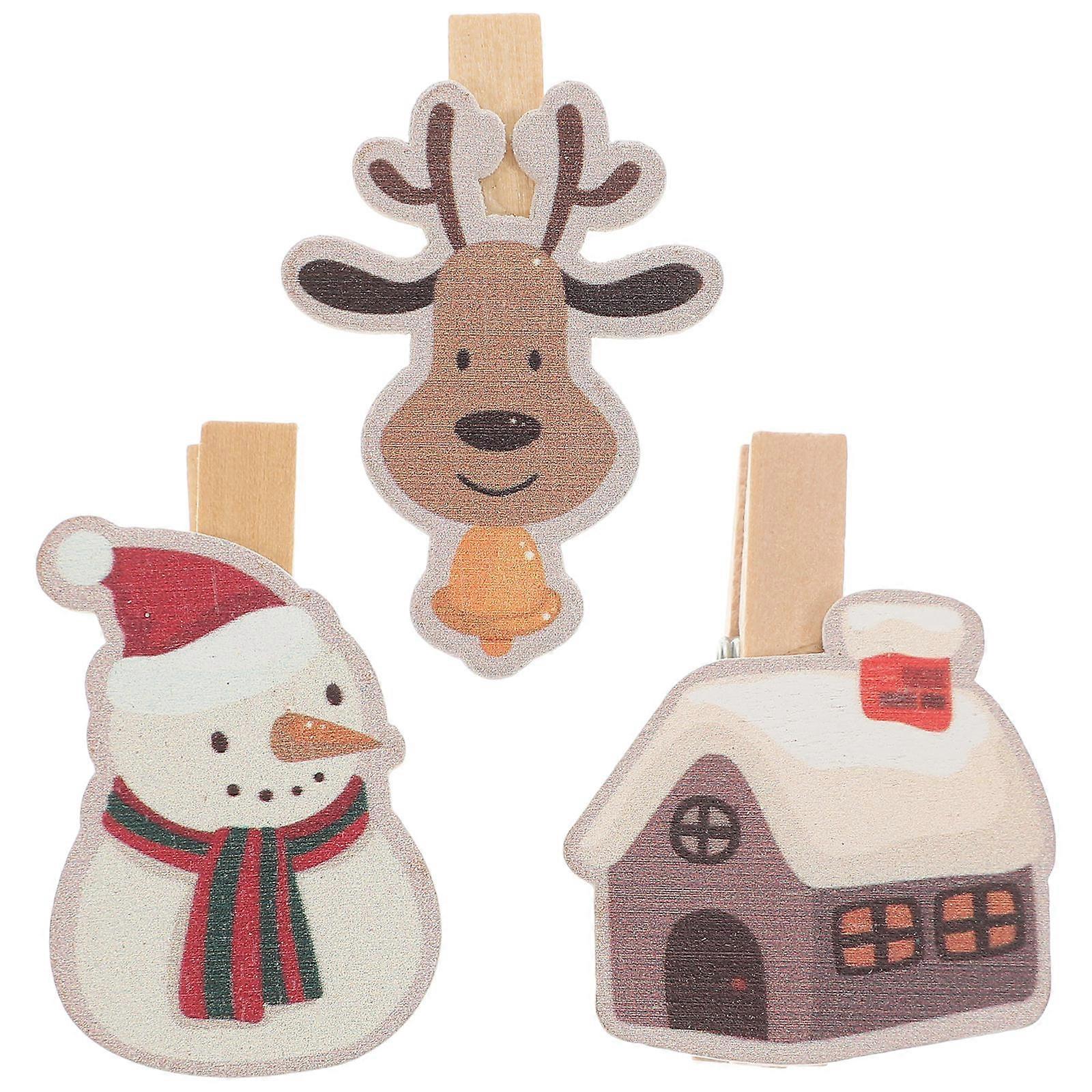 Compact Christmas Tree Photo Display Clips Metal Picture Holders 12Pcs