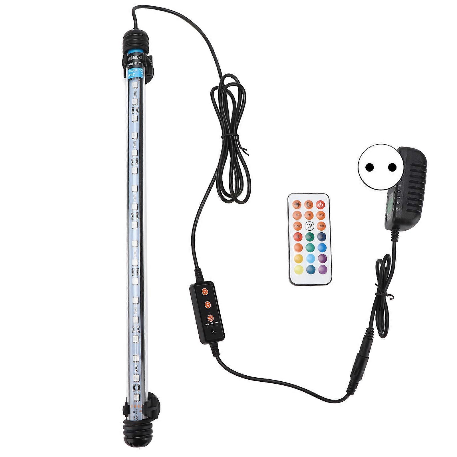 Aquarium Light Adjustable Timing Strong Penetrating Power Submersible LED Aquarium Light 110‑240V18 Lamp Beads EU Plug
