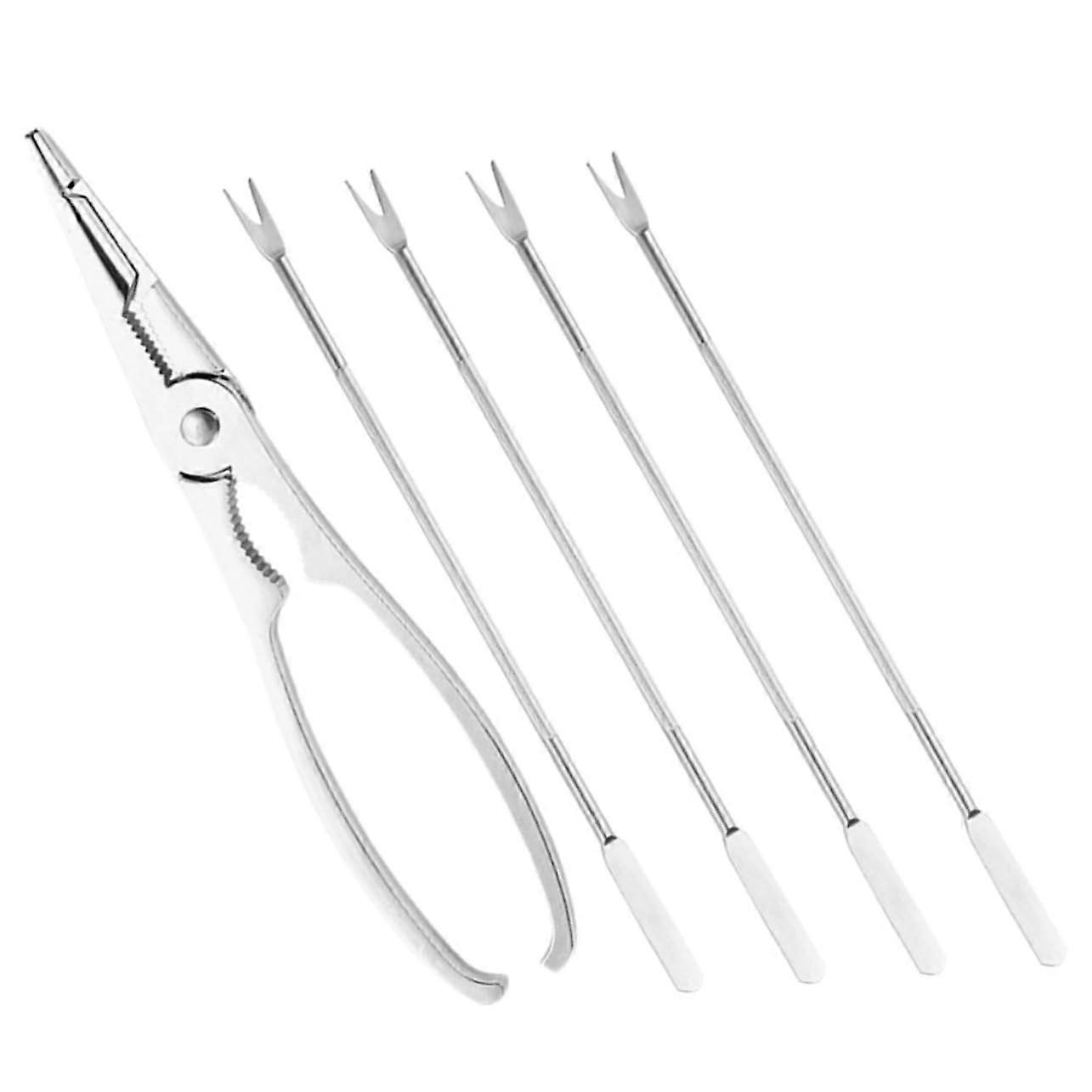 Seafood Tool Set with Stainless Steel Crab Crackers and Forks, Durable for Crab Legs, Lobster, and Oysters