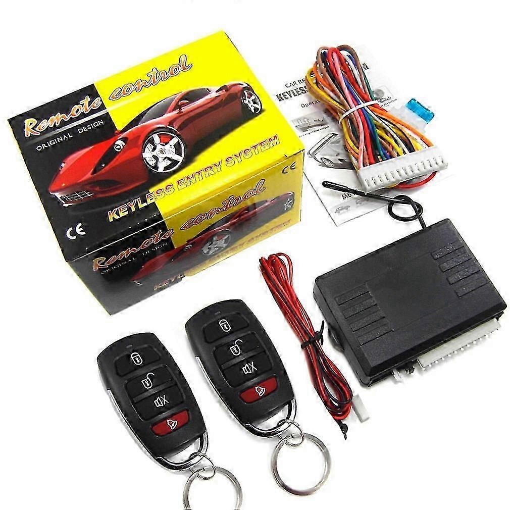 Universal 12V Car Remote Keyless Entry Alarm System with Anti-theft Door Lock and Remote Controllers
