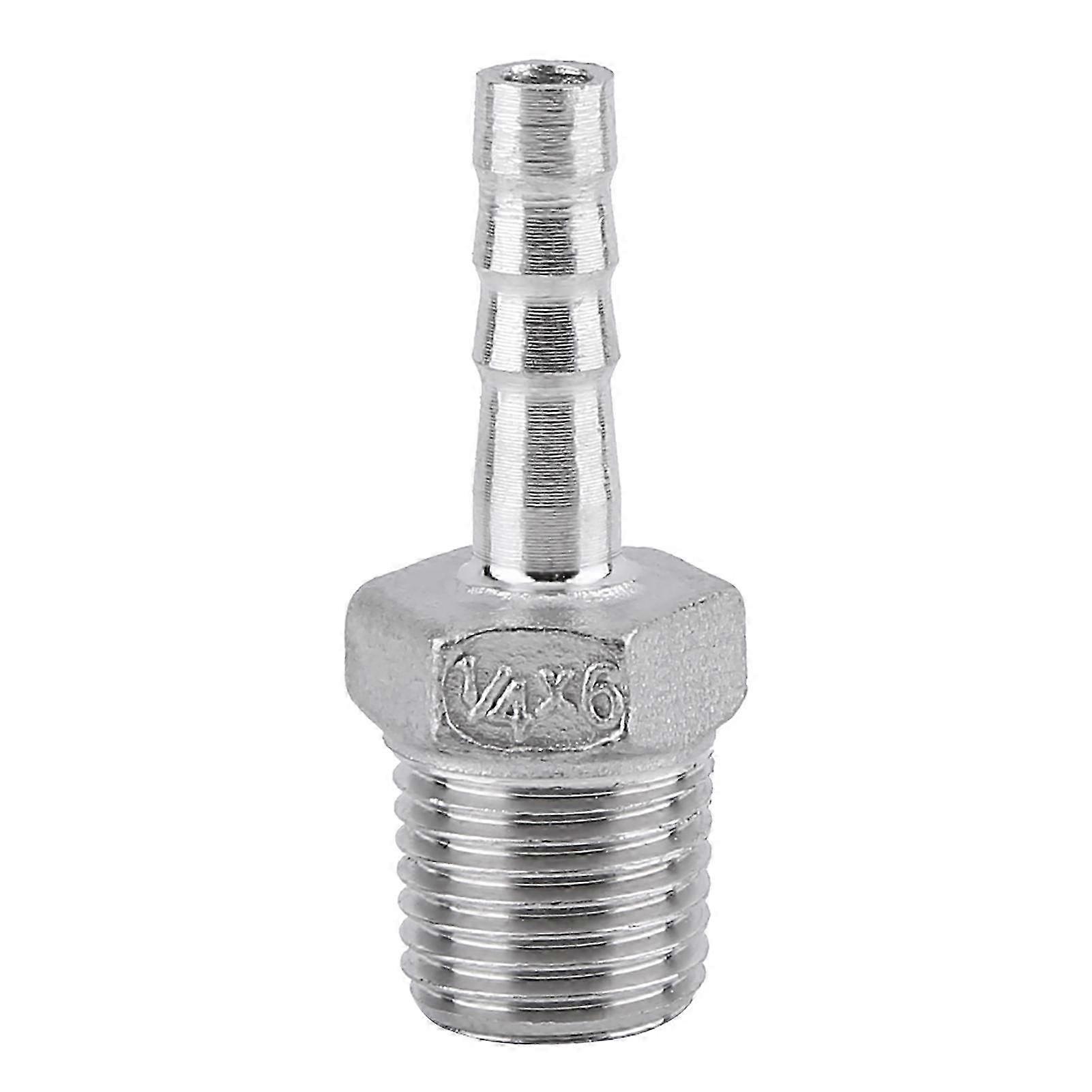Male Threaded Steel Barb Hose Pipe Fitting Tail Connector (1/4x6mm) for Various Brands