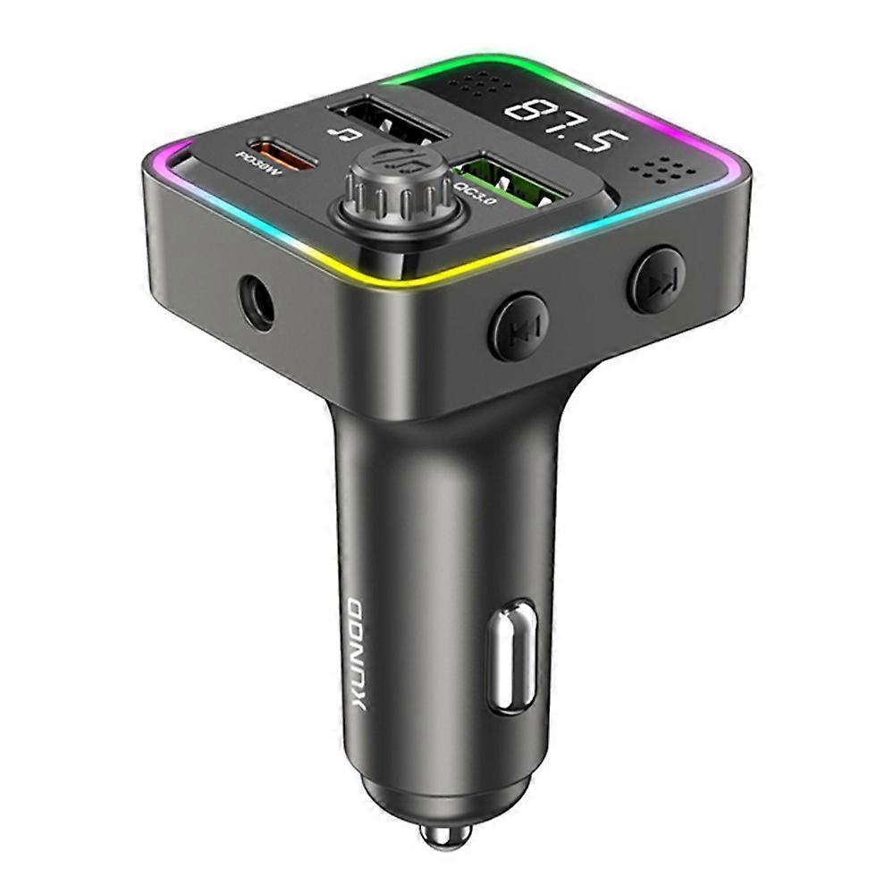 XUNDD XDCC-002 bil FM-sender PD 30W Type-C dobbelte USB-porte oplader håndfri opkaldsadapter
