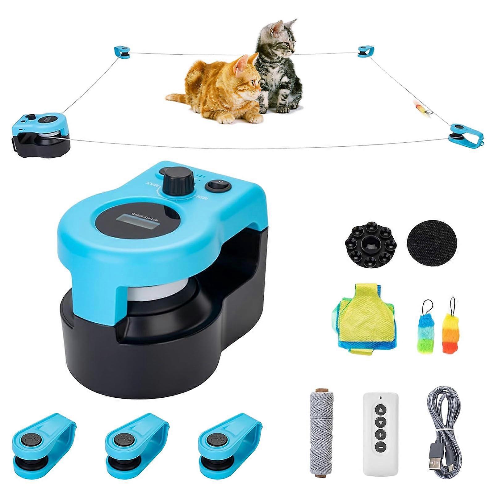 Electric Interactive Cat Toy, 2 Modes Automatic Cat Exercise Wheel Movable USB Rechargeable Cat Teaser with for Cats