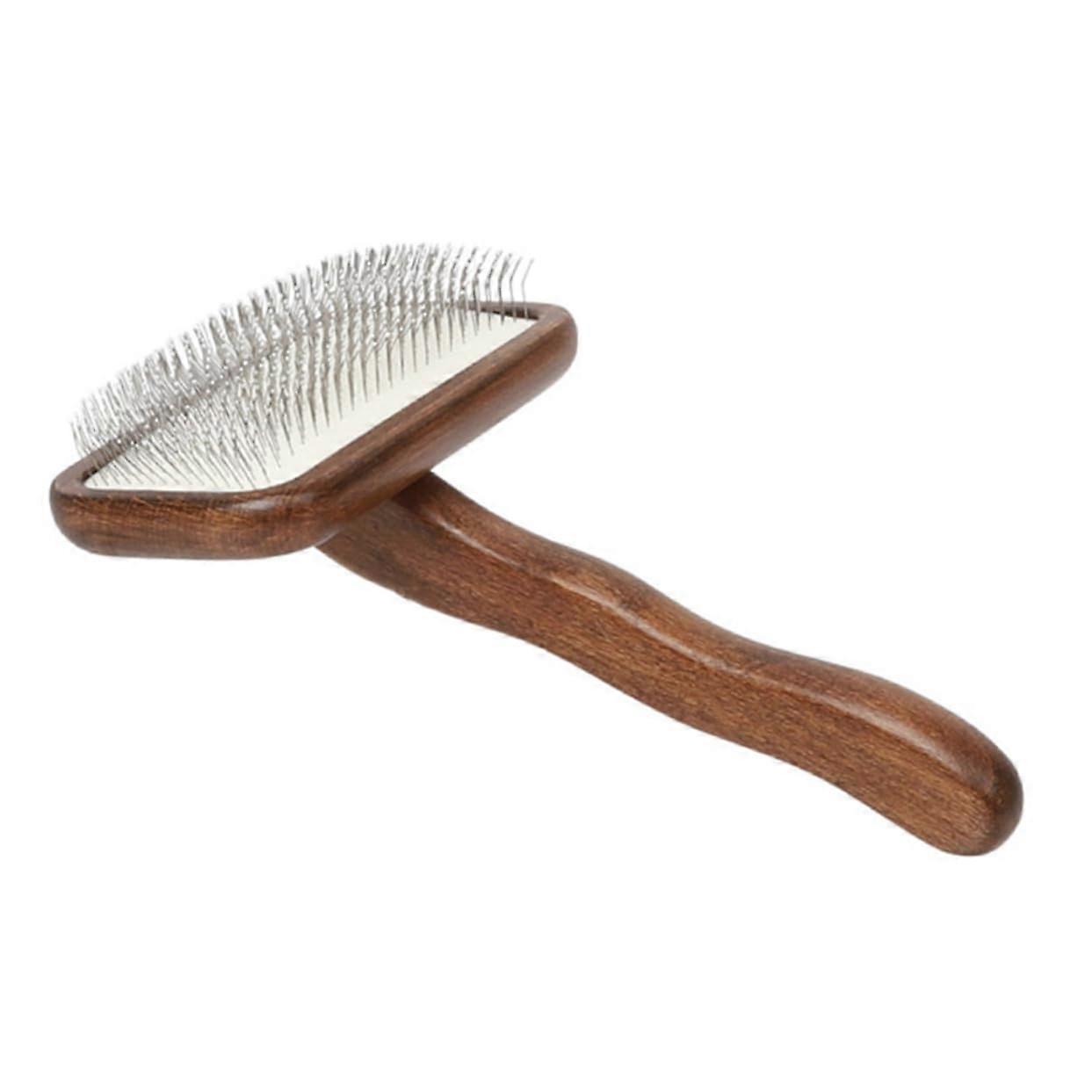 Wooden Comb for Dogs and Cats, Effective Dematting and Massage Comb with Non-Slip Grip for Grooming and Coat Care